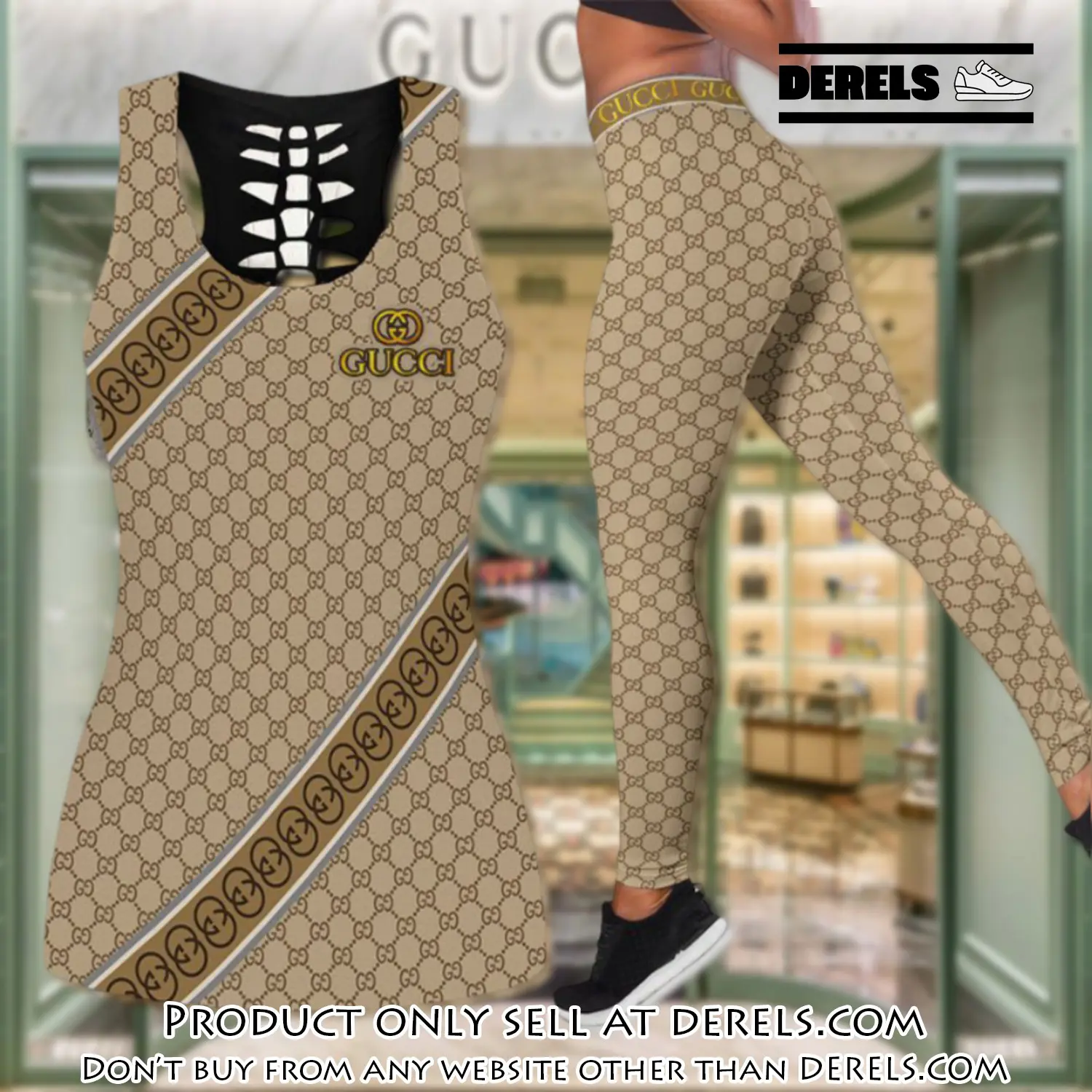 Gucci tank top leggings set luxury brand for women yoga gym dr2402604